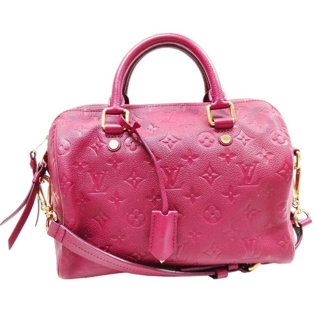 Louis Vuitton Bordeaux Monogram Empreinte Satchel Bag Speedy 25